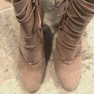 Vince Camuto Suede Tie Booties - skinny heel